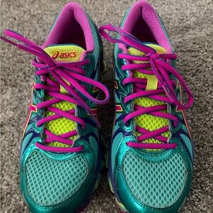 Asics Women's Vibrant Teal and Magenta Athletic Shoes